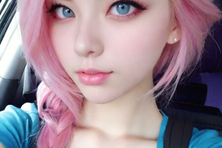AI girl with pink hair wallpaper