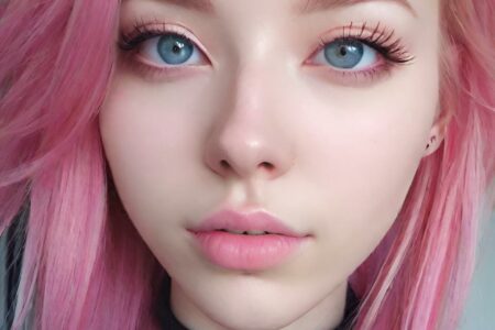 AI girl with pink hair wallpaper