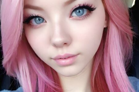 AI girl with pink hair wallpaper