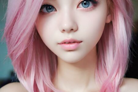 AI girl with pink hair wallpaper