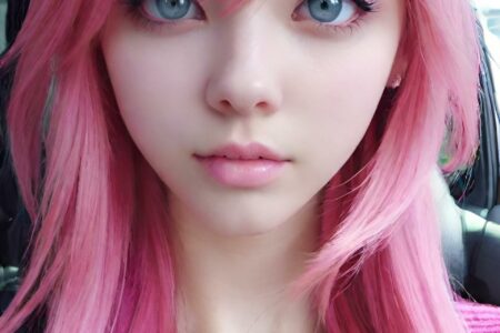 AI girl with pink hair wallpaper