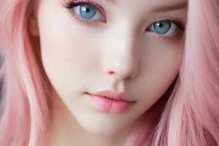 AI girl with pink hair wallpaper