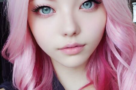 AI girl with pink hair wallpaper
