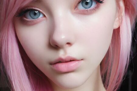 AI girl with pink hair wallpaper