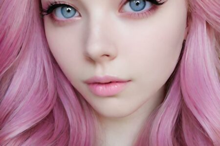AI girl with pink hair wallpaper