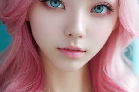 AI girl with pink hair wallpaper