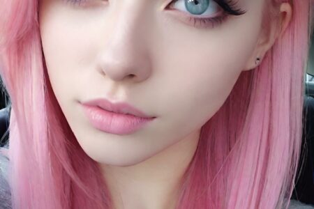AI girl with pink hair wallpaper