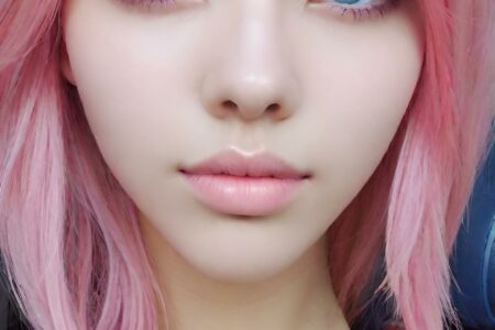 AI girl with pink hair wallpaper