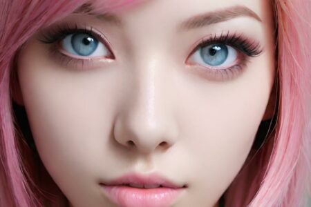 AI girl with pink hair wallpaper
