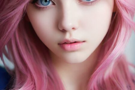 AI girl with pink hair wallpaper