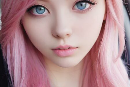 AI girl with pink hair wallpaper