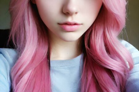 AI girl with pink hair wallpaper
