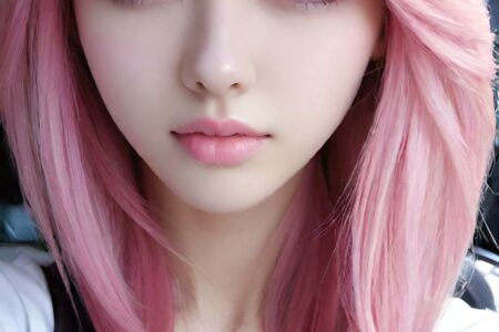 AI girl with pink hair wallpaper