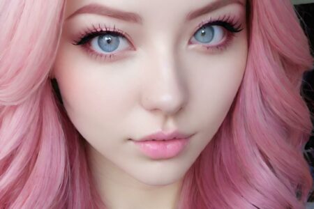 AI girl with pink hair wallpaper