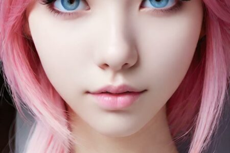 AI girl with pink hair wallpaper