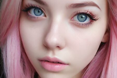 AI girl with pink hair wallpaper