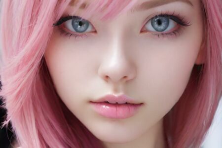 AI girl with pink hair wallpaper