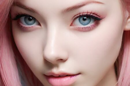 AI girl with pink hair wallpaper