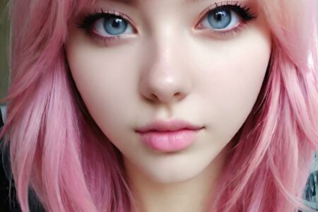 AI girl with pink hair wallpaper