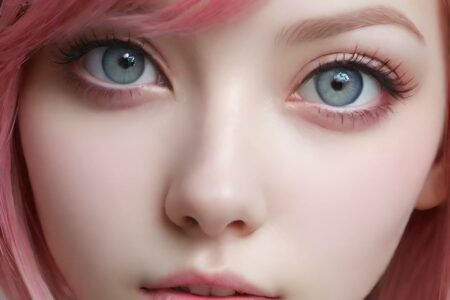 AI girl with pink hair wallpaper