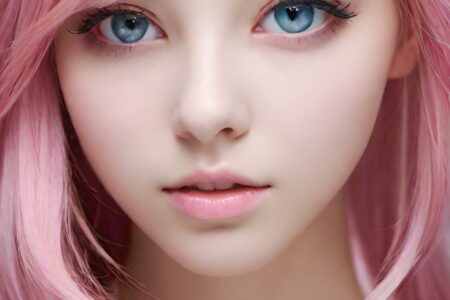 AI girl with pink hair wallpaper