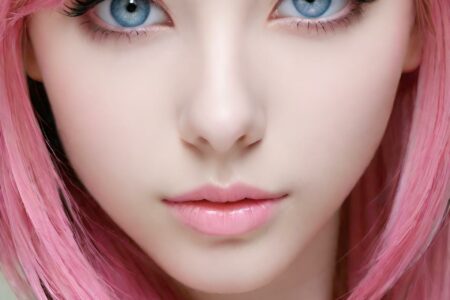 AI girl with pink hair wallpaper