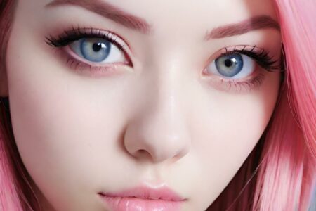 AI girl with pink hair wallpaper