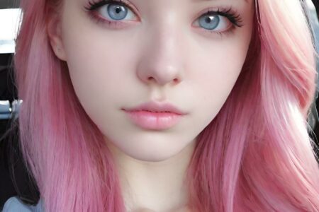 AI girl with pink hair wallpaper