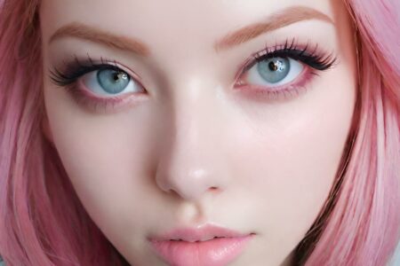 AI girl with pink hair wallpaper