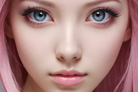 AI girl with pink hair wallpaper