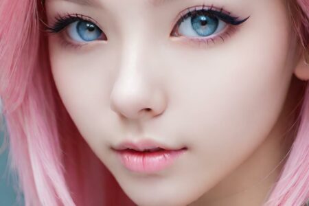 AI girl with pink hair wallpaper
