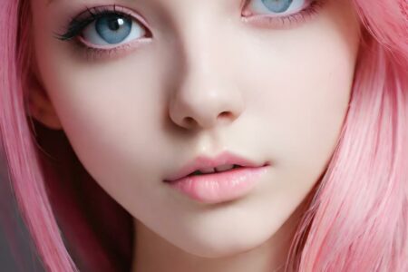 AI girl with pink hair wallpaper
