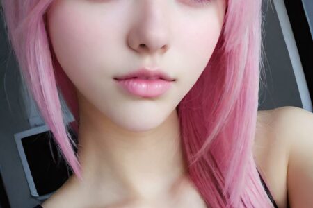 AI girl with pink hair wallpaper