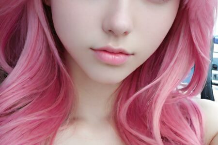 AI girl with pink hair wallpaper