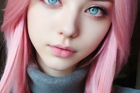 AI girl with pink hair wallpaper