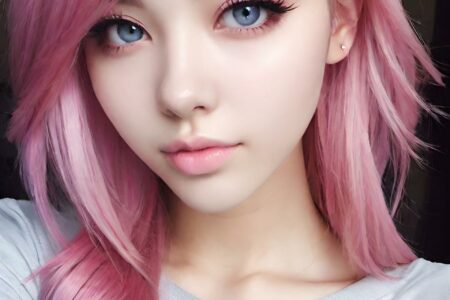 AI girl with pink hair wallpaper