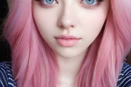 AI girl with pink hair wallpaper