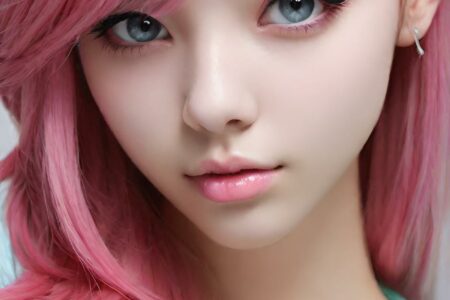AI girl with pink hair wallpaper