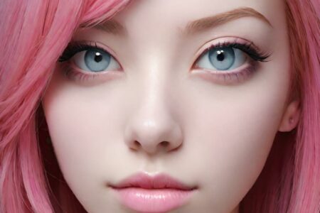 AI girl with pink hair wallpaper