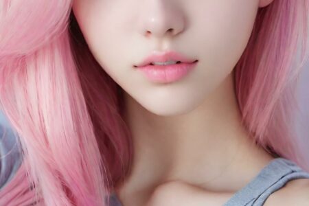 AI girl with pink hair wallpaper