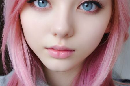 AI girl with pink hair wallpaper