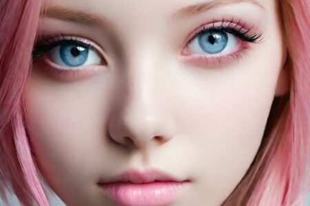 AI girl with pink hair wallpaper