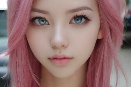 AI girl with pink hair wallpaper