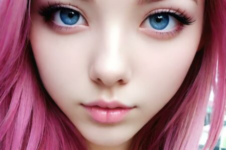 AI girl with pink hair wallpaper