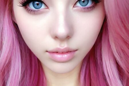AI girl with pink hair wallpaper