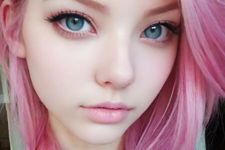 AI girl with pink hair wallpaper