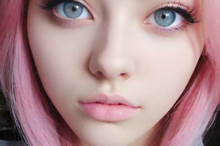 AI girl with pink hair wallpaper