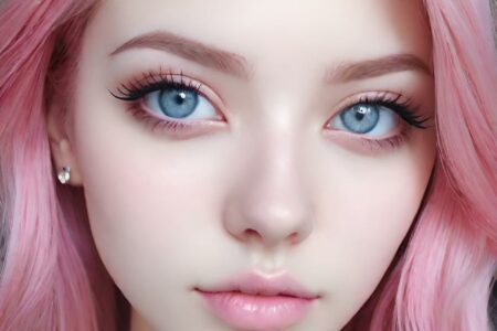 AI girl with pink hair wallpaper