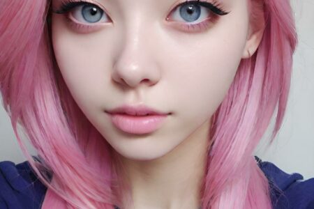AI girl with pink hair wallpaper