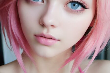 AI girl with pink hair wallpaper